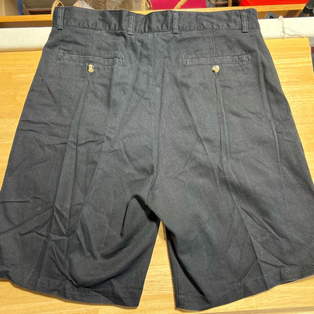 Men's Flat Front Black Dress Shorts
